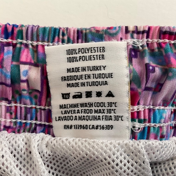 Bertigo Graphic Print Swim Shorts Sz M Multicolor Quick Dry Beach Summer Comfort - Picture 9 of 10
